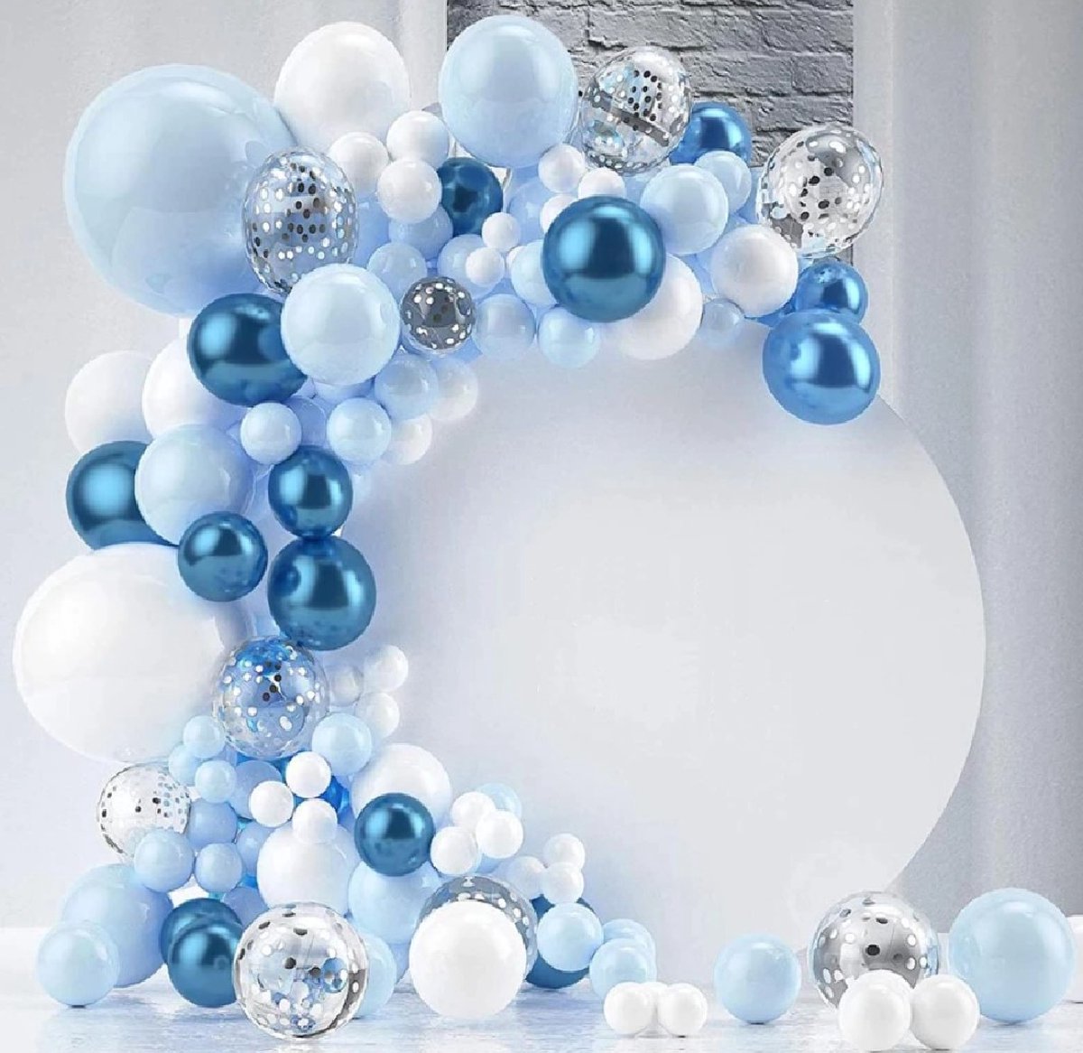 Luna Balunas Set Latex Ballonnen  Blauw Wit Feestpakket |149 st.